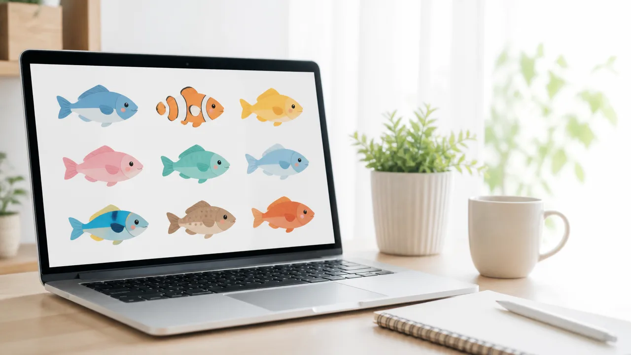 魚イラスト右向きのかわいい素材集|子供向けデザインを紹介