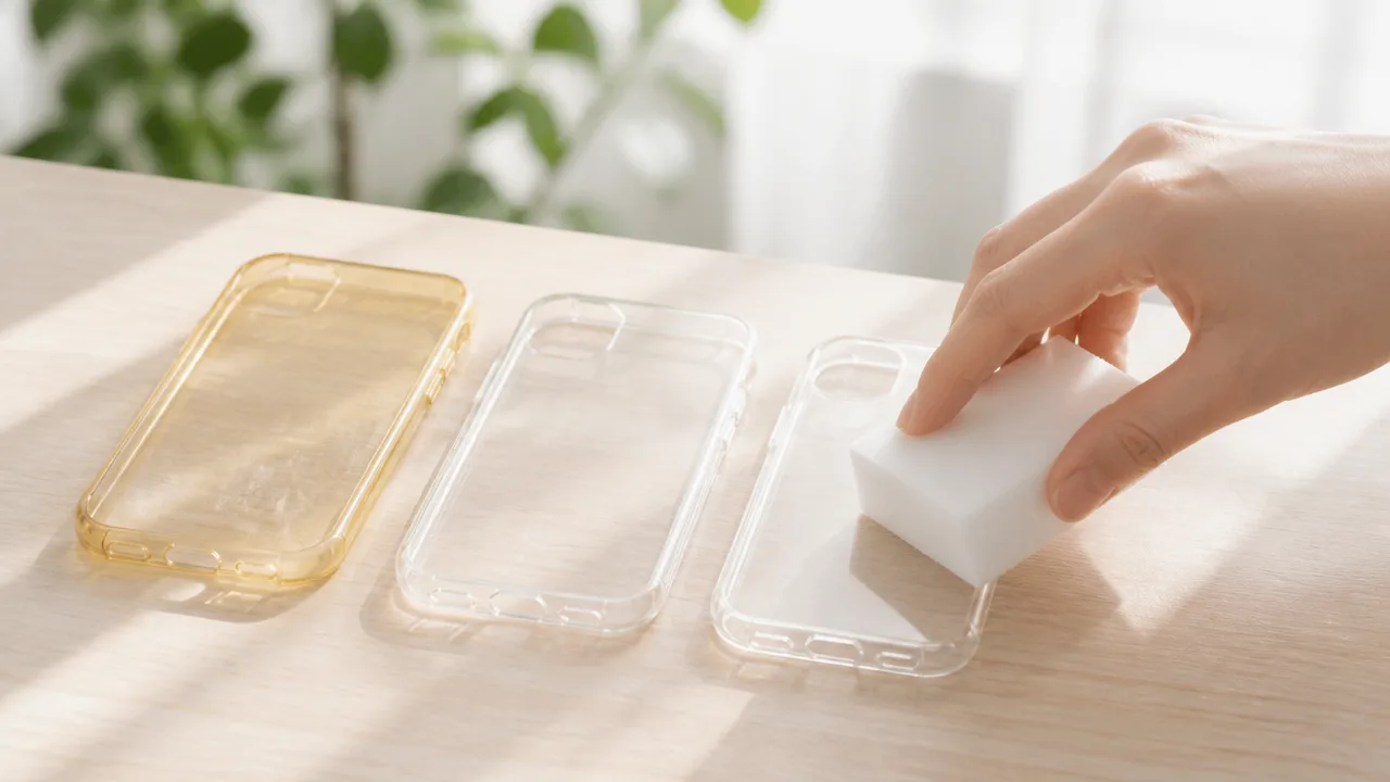 スマホケースの黄ばみは激落ちくんで落ちる?正しい使い方と注意点