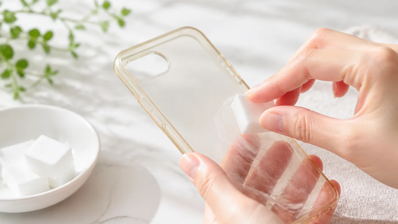スマホケースの黄ばみは激落ちくんで落ちる?正しい使い方と注意点
