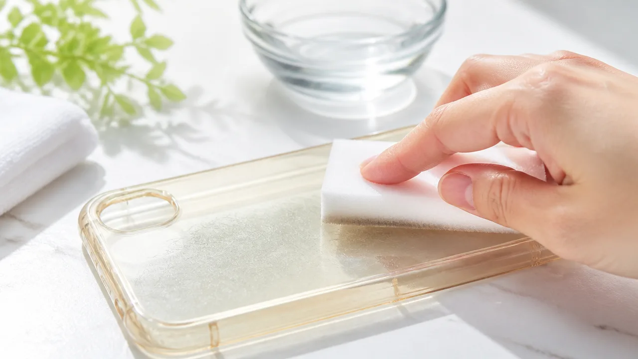 スマホケースの黄ばみは激落ちくんで落ちる?正しい使い方と注意点