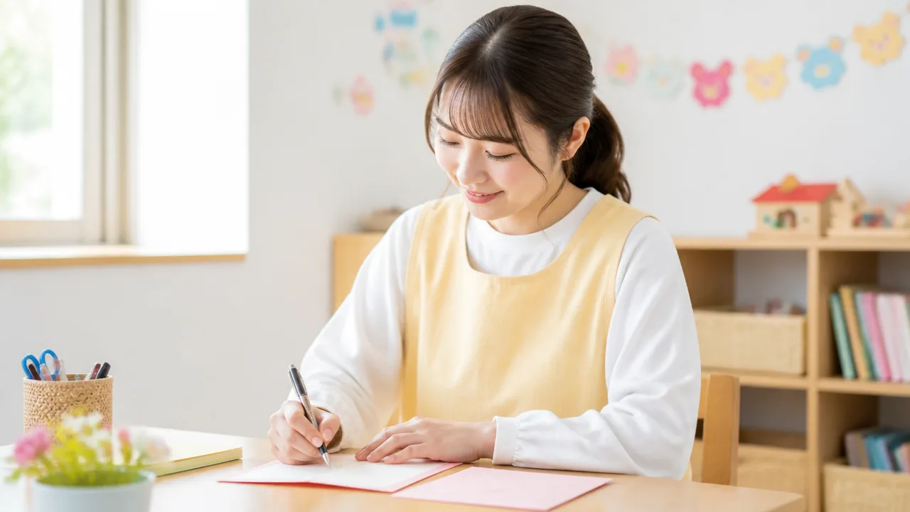 幼稚園の補助の先生へ贈るメッセージ例文と書き方のコツ