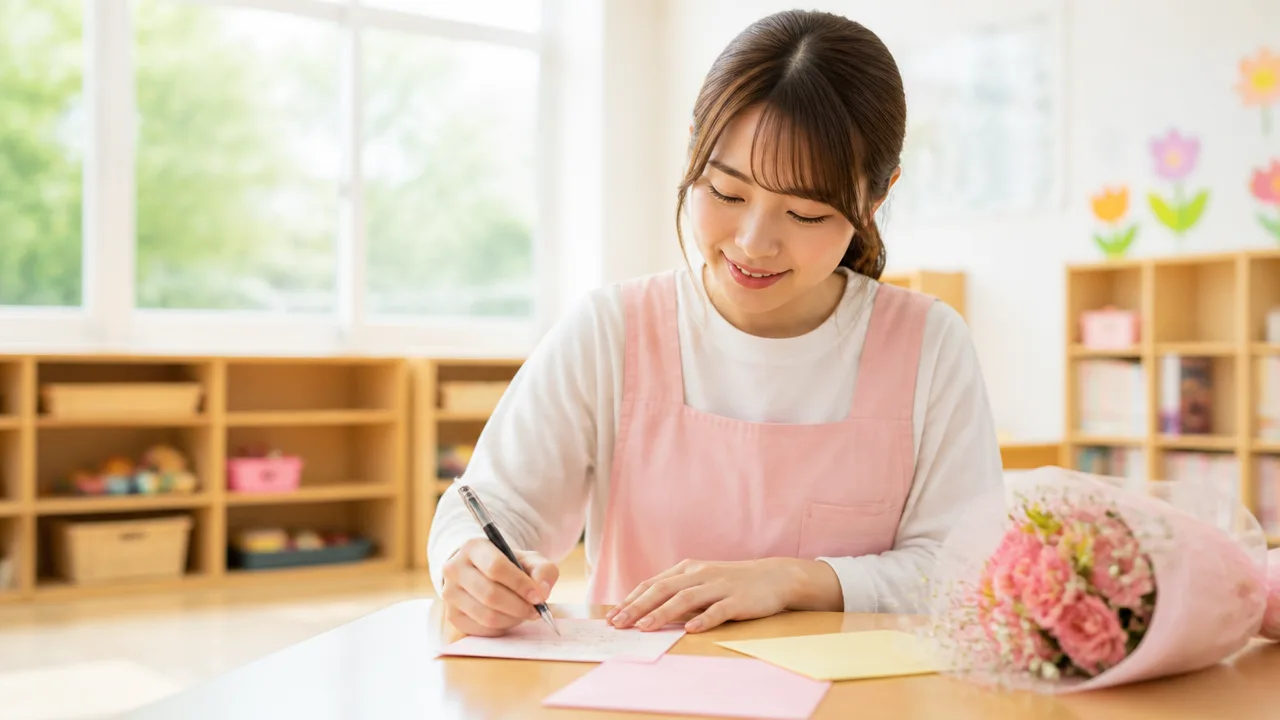 幼稚園の補助の先生へ贈るメッセージ例文と書き方のコツ