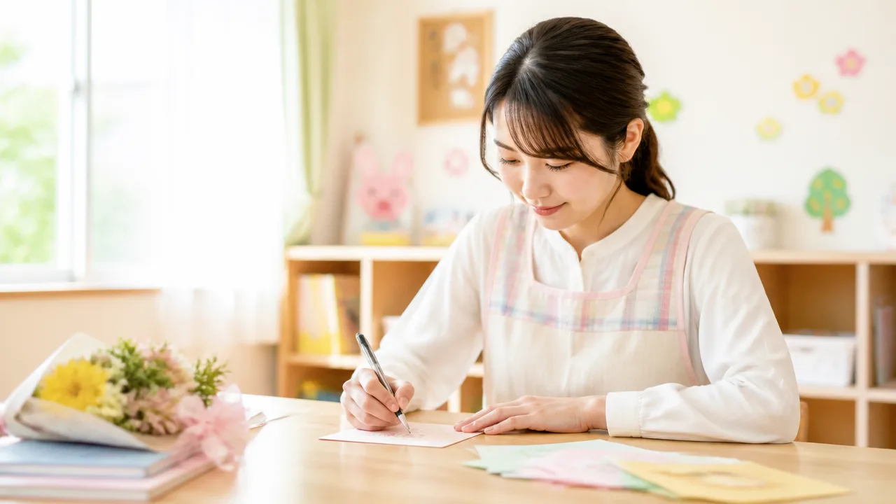 幼稚園の補助の先生へ贈るメッセージ例文と書き方のコツ