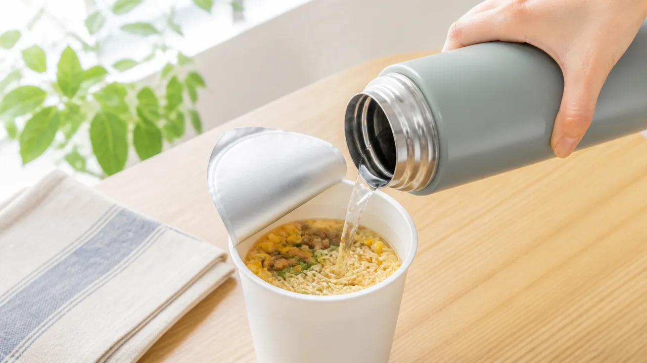 水筒のお湯でカップラーメンは作れる?適温と注意点を解説