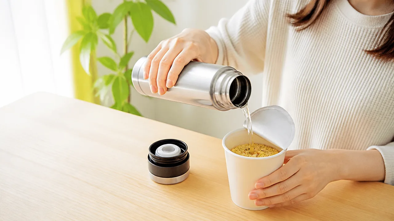 水筒のお湯でカップラーメンは作れる?適温と注意点を解説